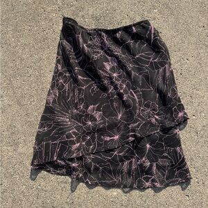 Dressbarn Black and Floral Skirt